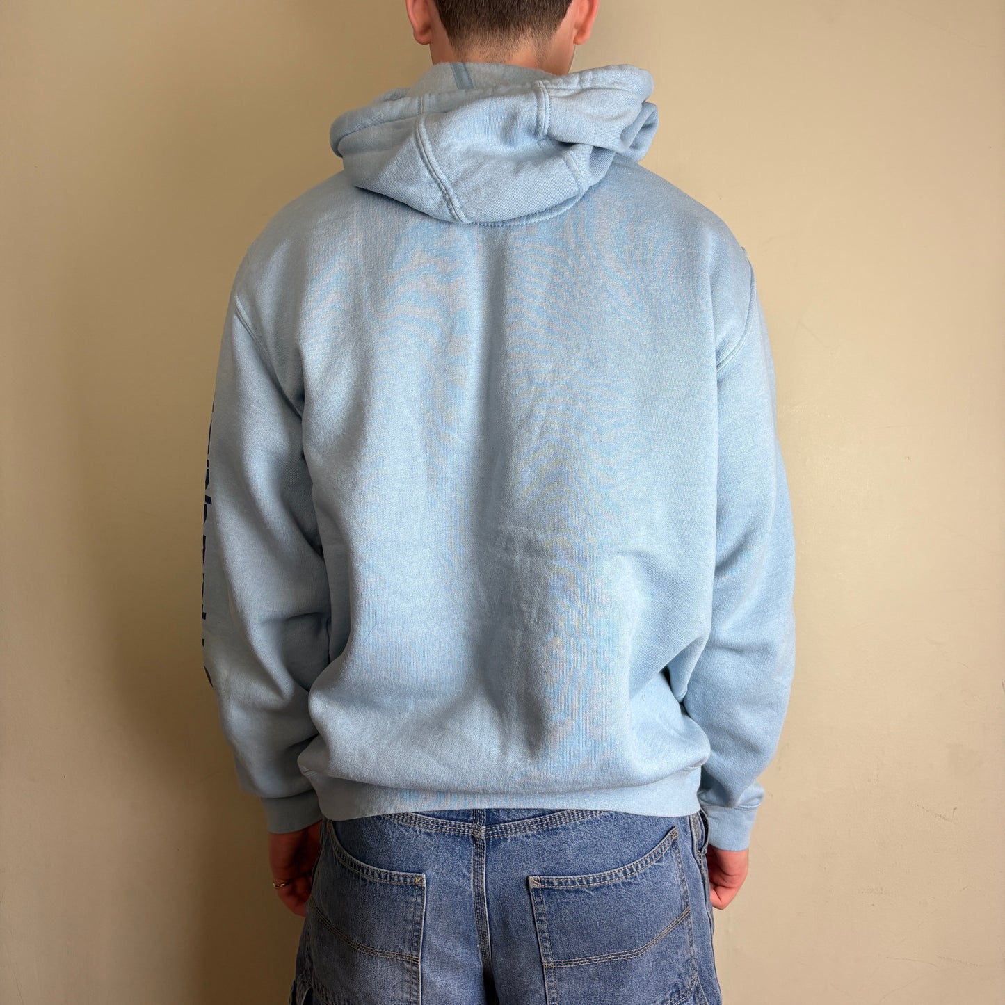 Vintage Carhartt Light Blue Hoodie Sweatshirt - L