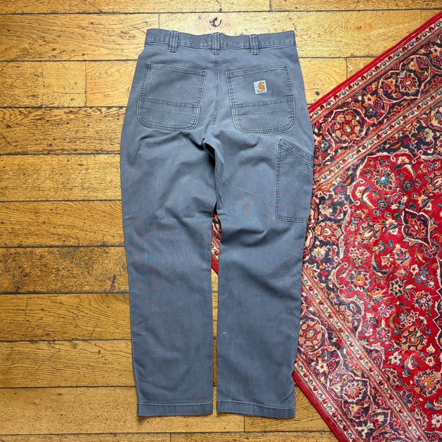 Vintage Carhartt Workwear Carpenter Grey Straight Trousers - 32R