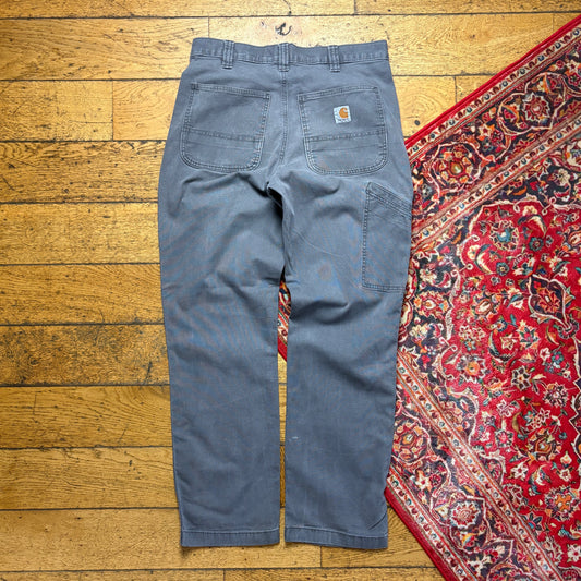 Vintage Carhartt Workwear Carpenter Grey Straight Trousers - 32R
