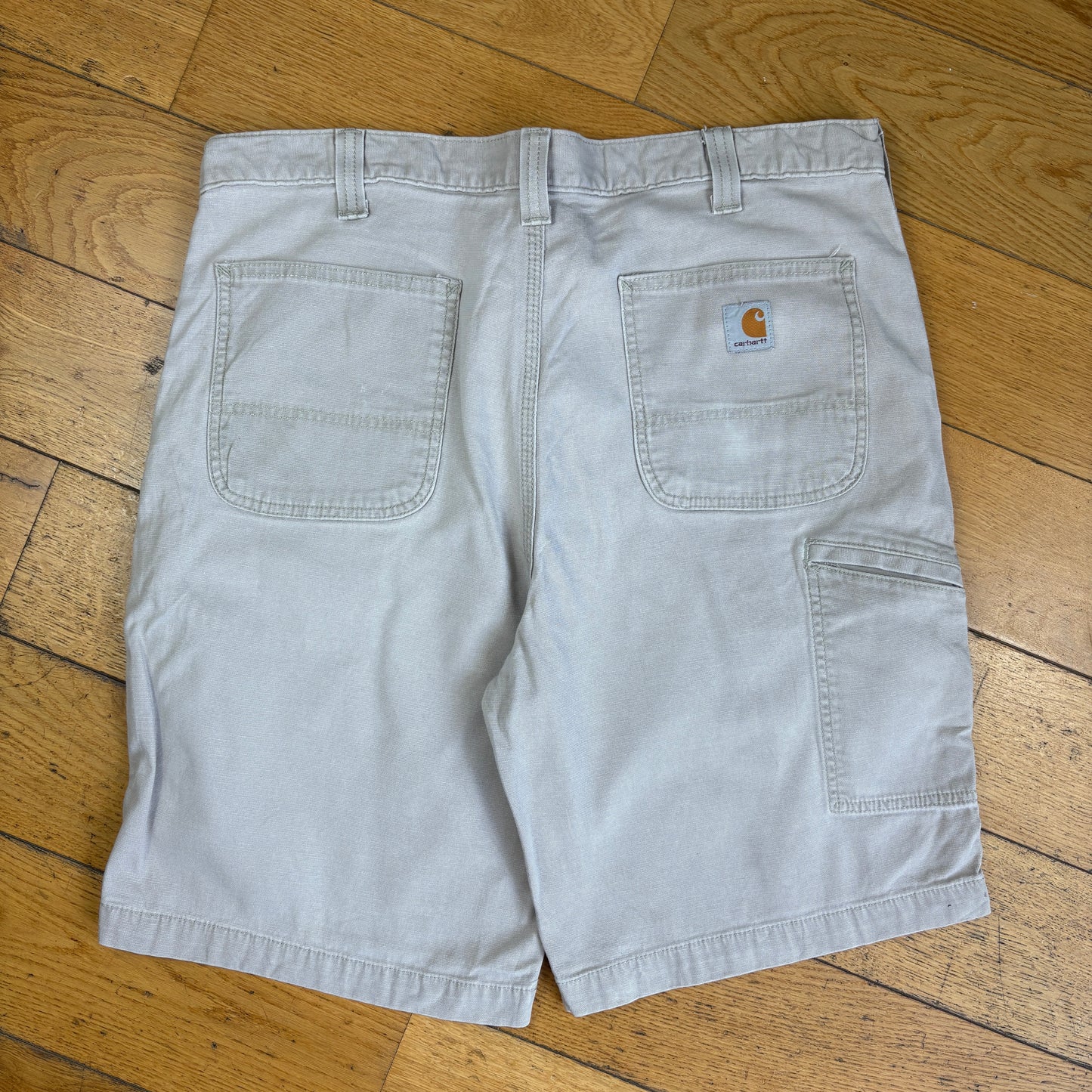 Vintage Carhartt Cream Workwear Baggy Carpenter Shorts - 38