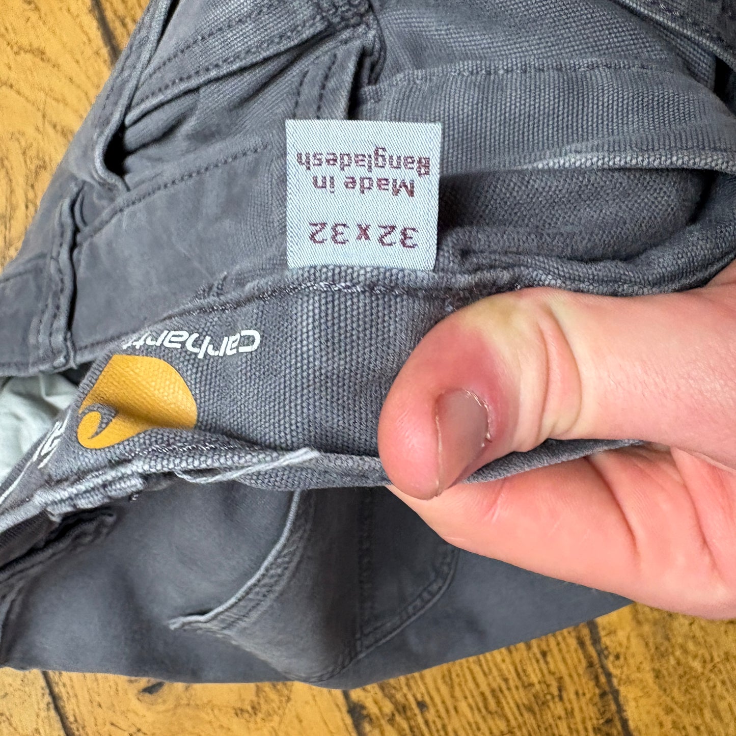Vintage Carhartt Workwear Carpenter Grey Straight Trousers - 32R