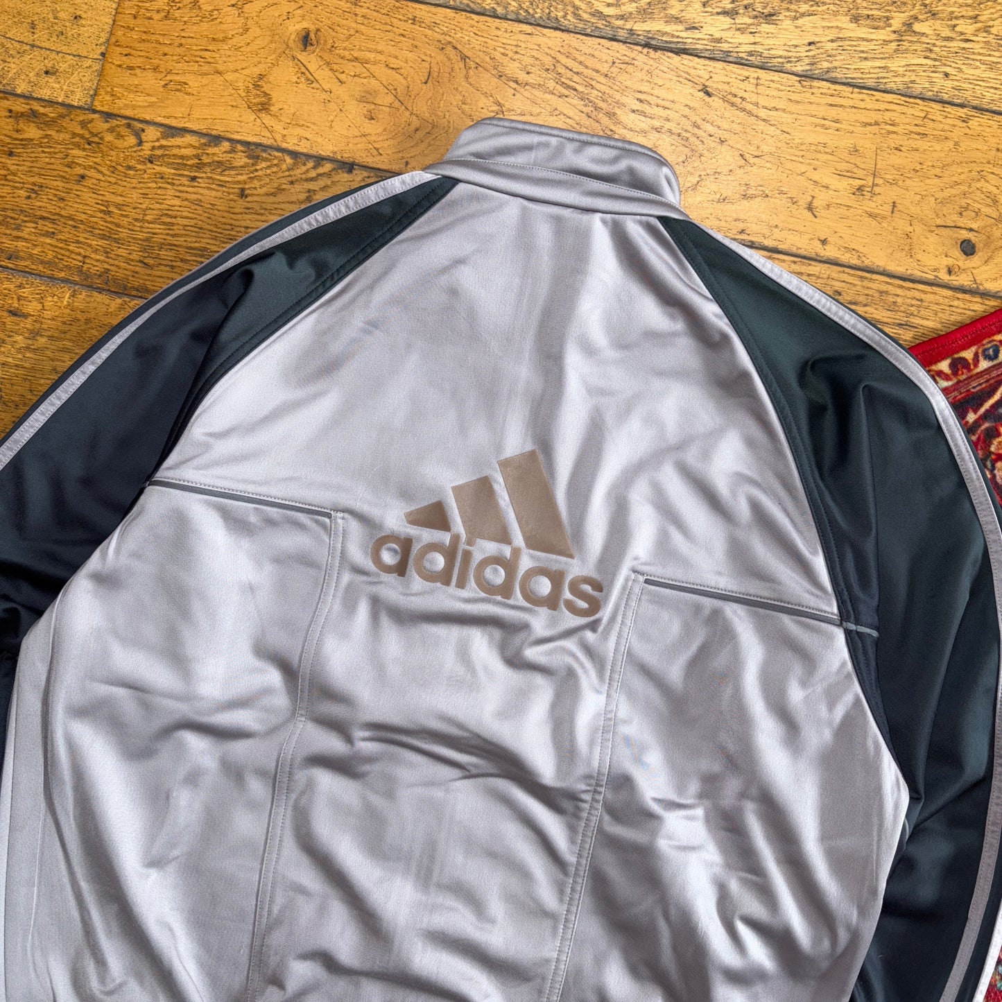 Vintage Adidas Grey Silver Tracksuit Track Shell Windbreaker Jacket - M