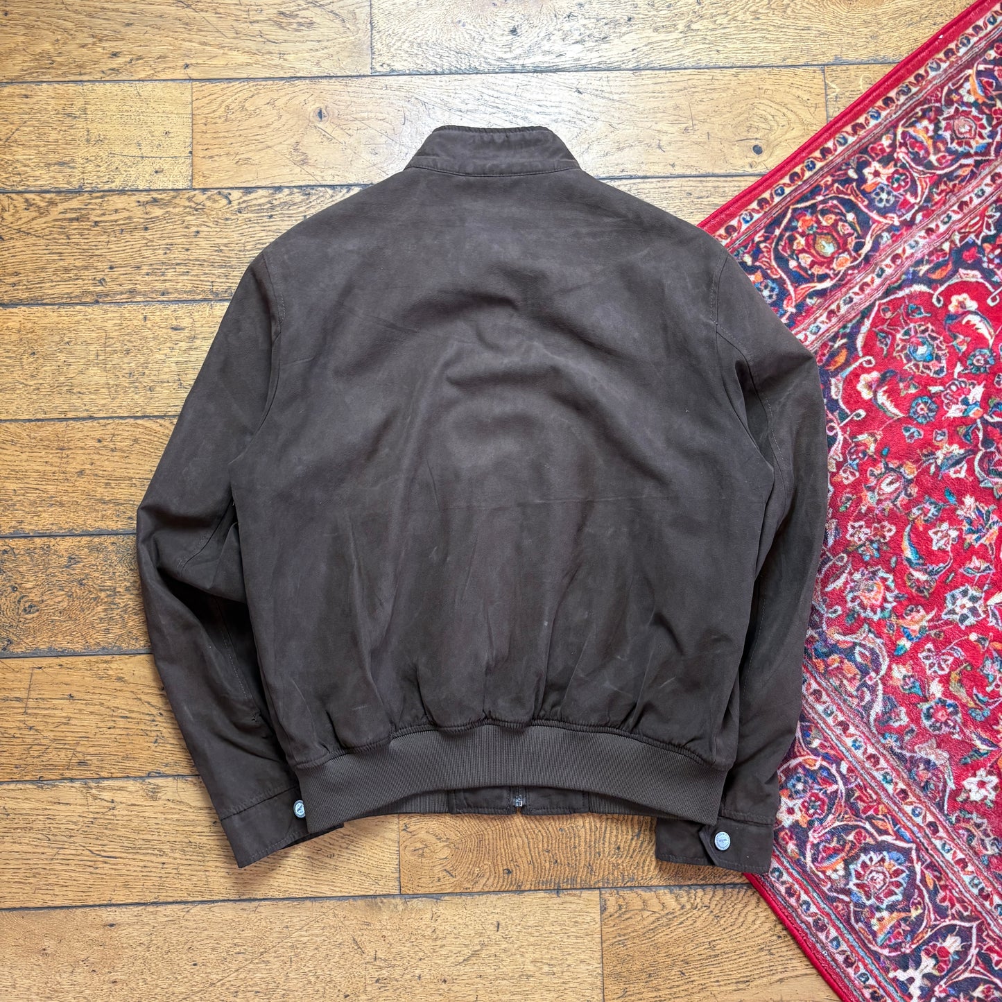 Vintage Faciba Suede Brown Bomber Jacket - L