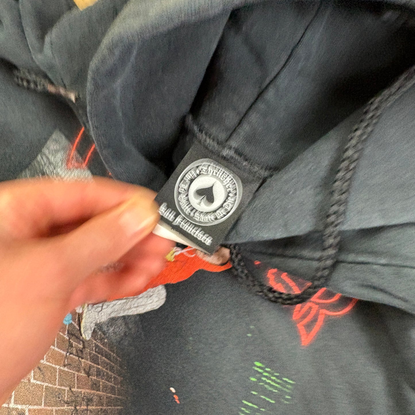 Vintage Thrasher Black Skate Hoodie Sweatshirt - XL