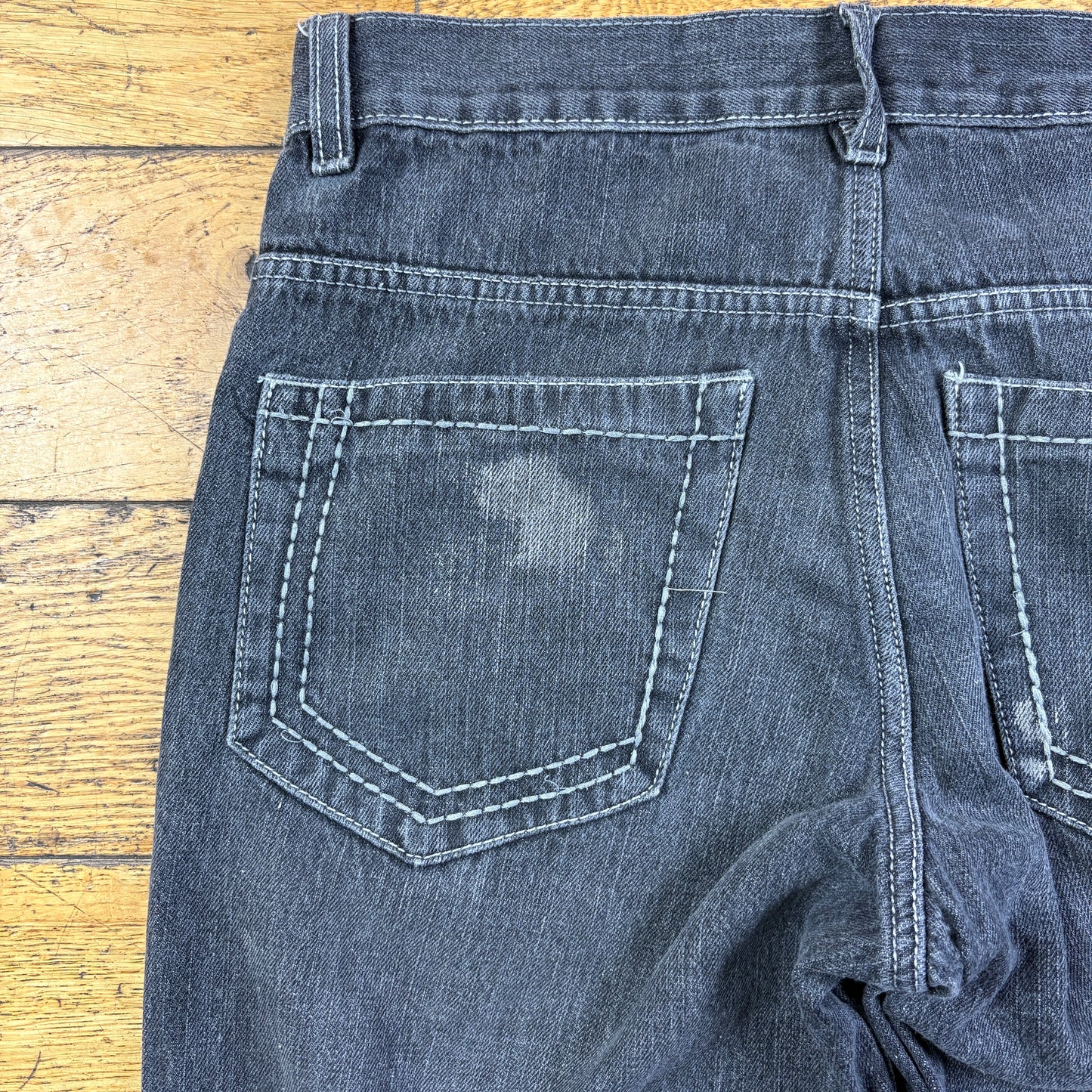 Vintage Avirex Grey Embroidered Y2K Hip Hop Baggy Jeans - 34