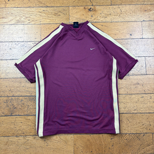 Vintage Nike Swoosh Burgundy T-Shirt - L
