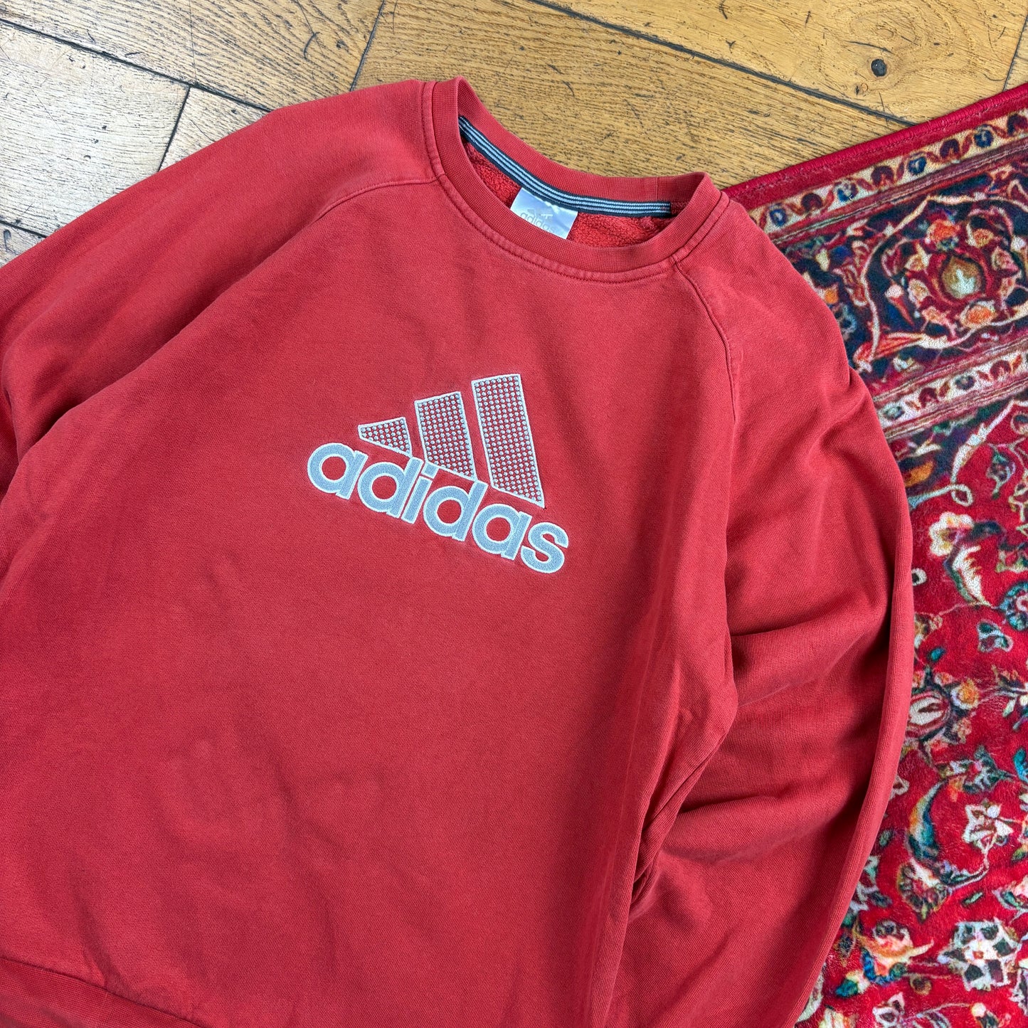 Vintage Adidas Burnt Orange Embroidered Sweatshirt - S