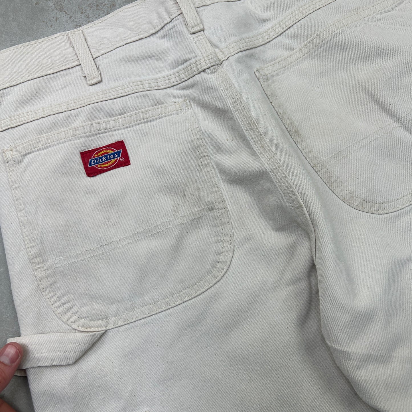 Vintage Dickies Workwear Carpenter Cream Shorts - 30