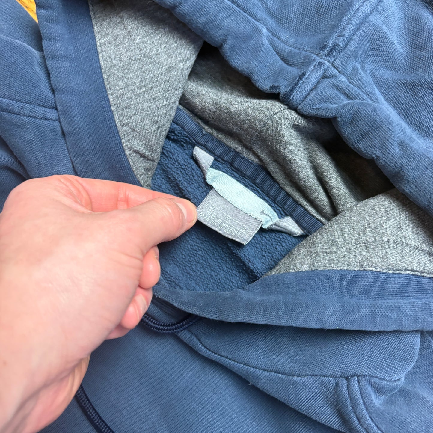 Vintage 00s Nike Blue Swoosh Hoodie Embroidered Sweatshirt - XL