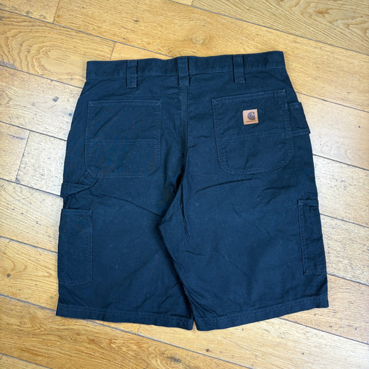 Vintage Carhartt Workwear Black Baggy Carpenter Shorts - 36