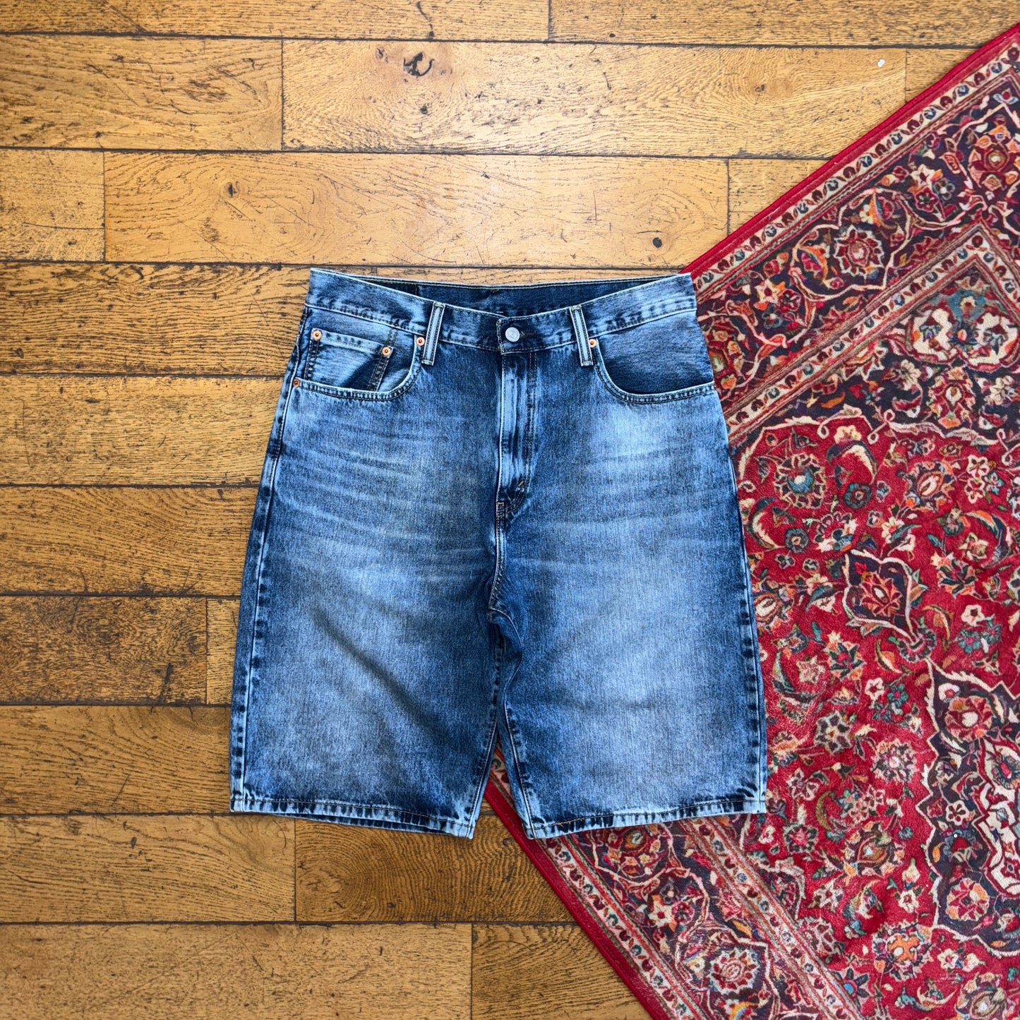 Vintage Levis 569 Blue Baggy Denim Shorts - 33