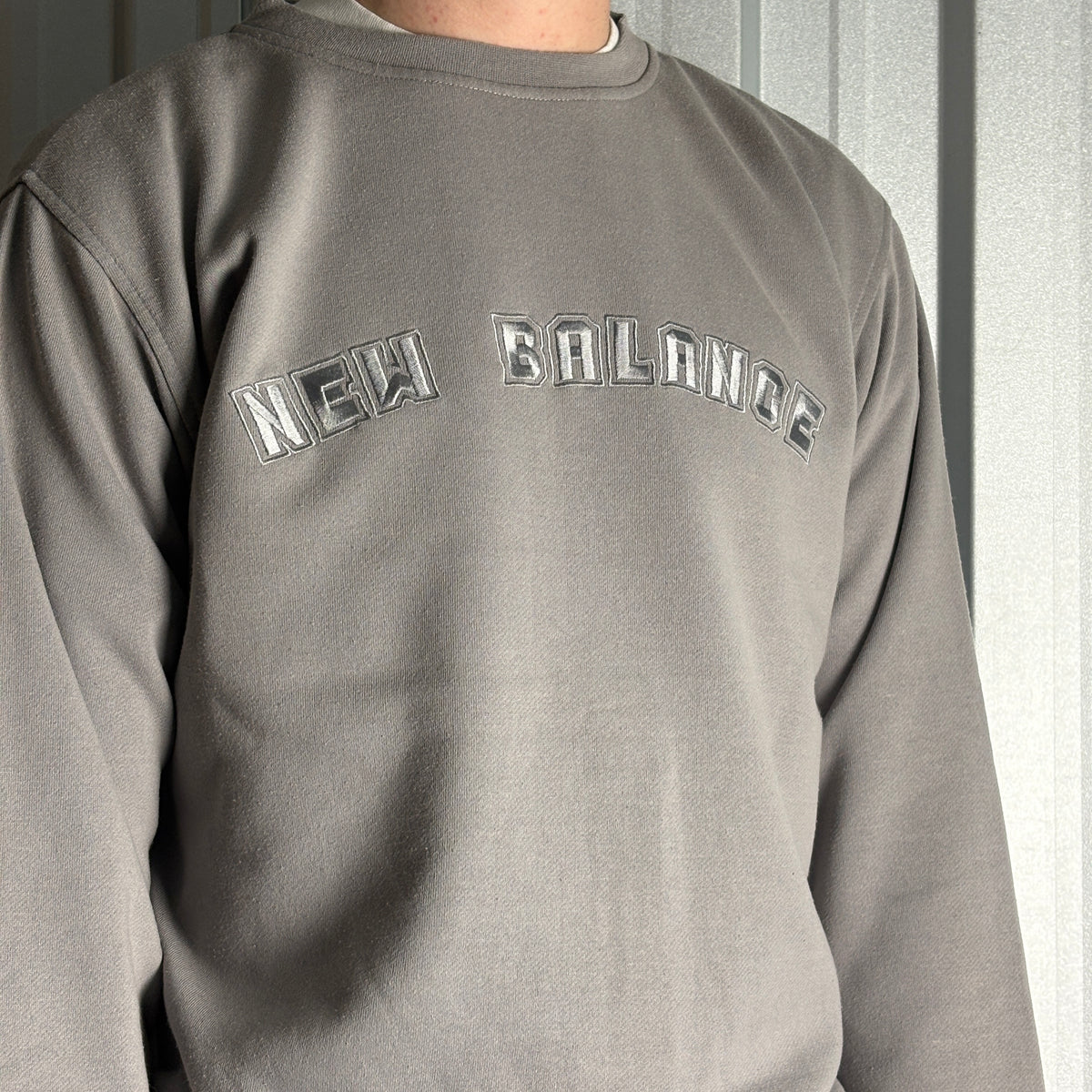 Vintage New Balance Grey Embroidered Sweatshirt - S