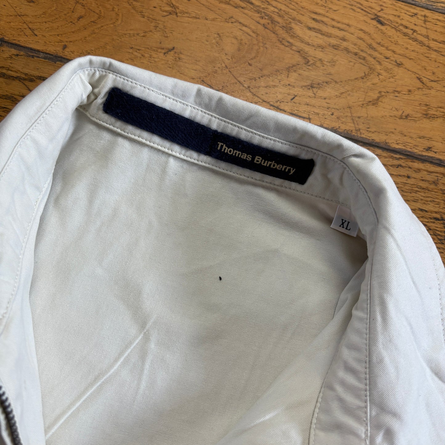 Vintage Thomas Burberry White Harrington Jacket - XL