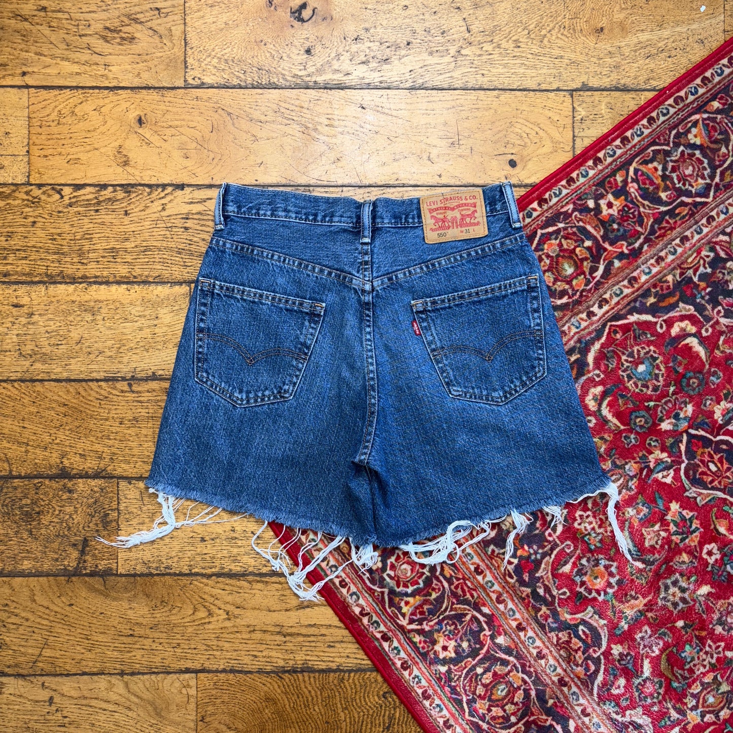 Vintage Levis 550 Baggy Denim Blue Shorts - 31
