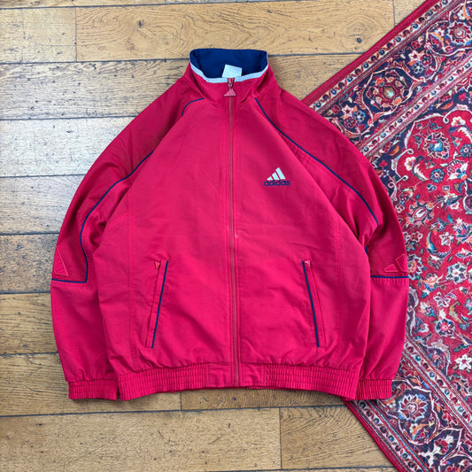 Vintage Adidas Red 90s Tracksuit Track Shell Windbreaker Jacket - L