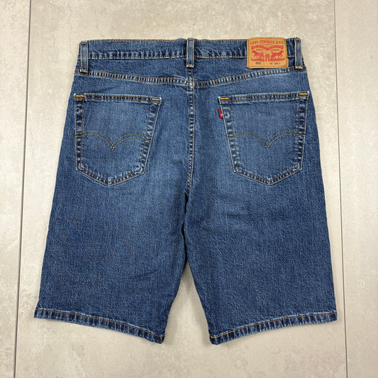 Vintage Levis 405 Blue Baggy Denim Shorts - 34