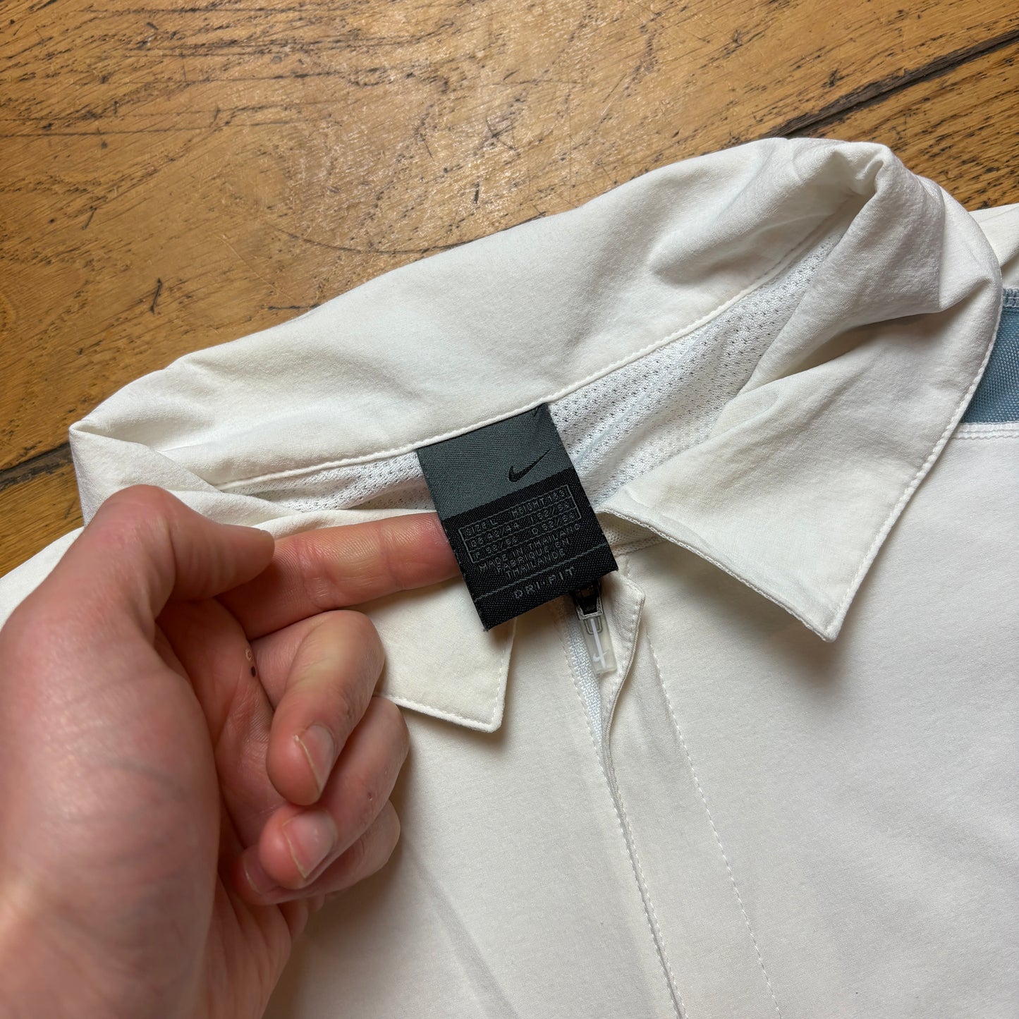 Vintage Y2K Nike Court White Double Layer Polo Shirt - M