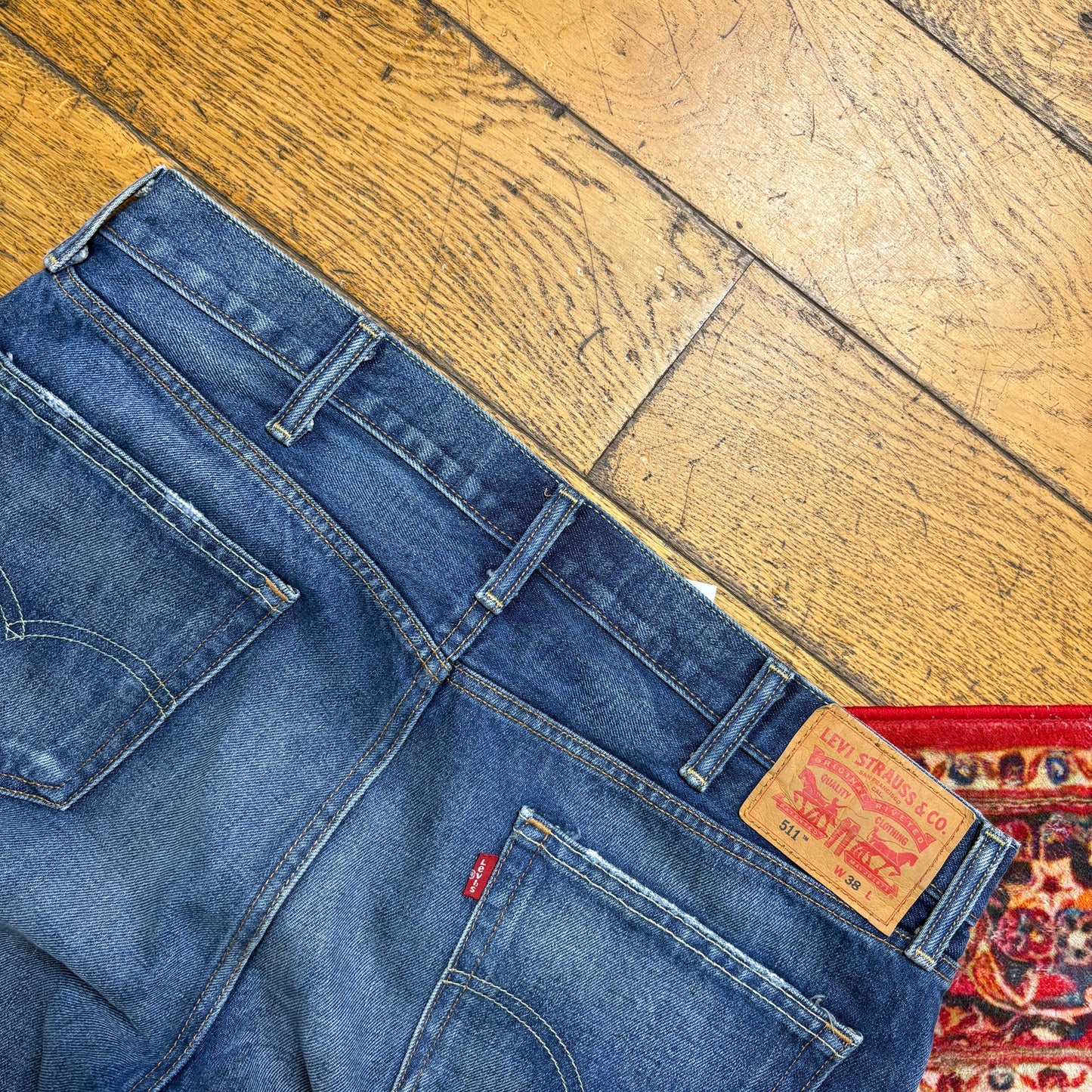 Vintage Levis 511 Slim Blue Denim Shorts - 38