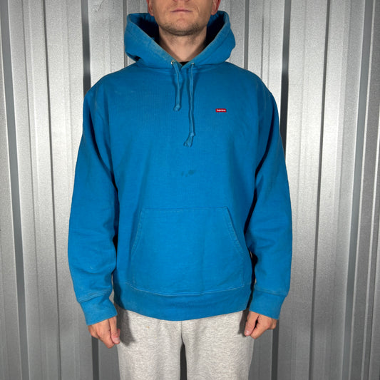 Supreme Mini Box Logo Blue Hoodie Sweatshirt - M