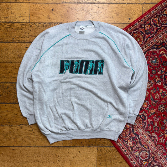 Vintage 90s Puma Grey Sweatshirt - XL