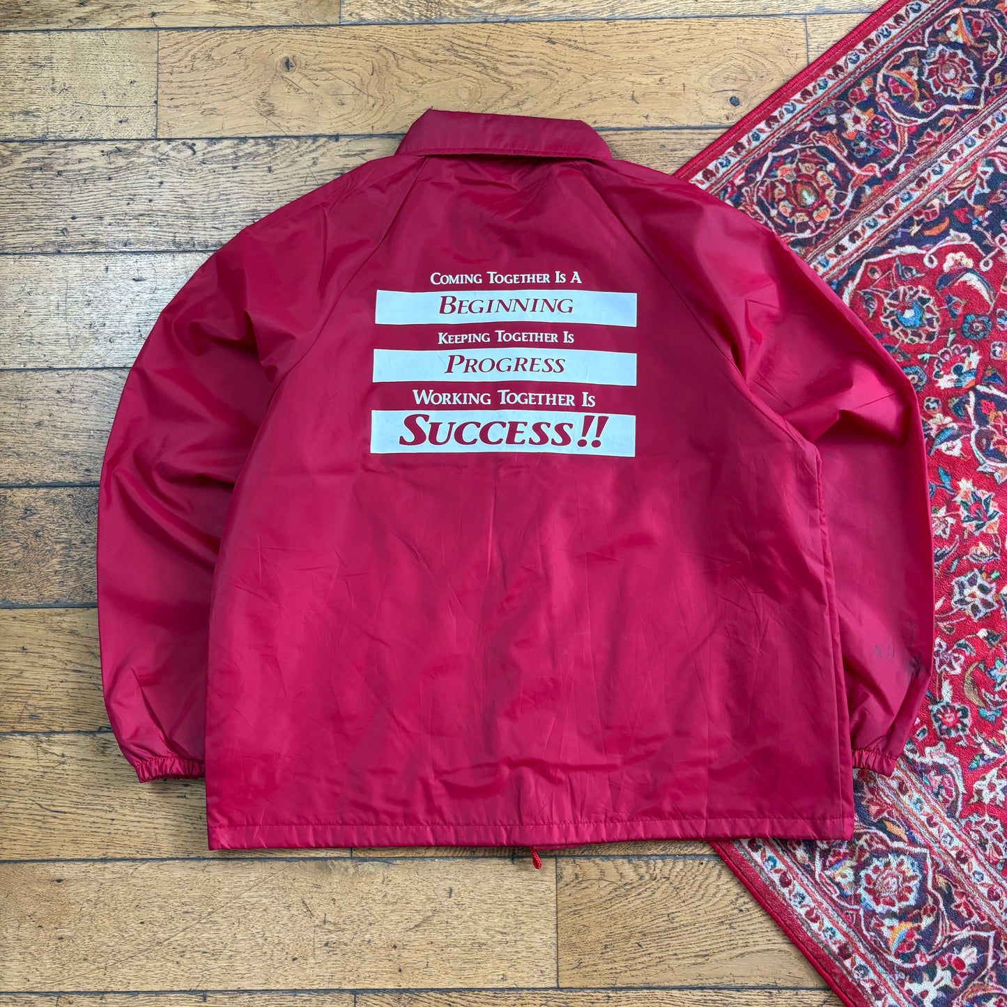 Vintage Red Nylon Coach Harrington Jacket - L