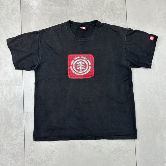 Vintage 90s Element Skate Single Stitch Graphic Black T-Shirt - M
