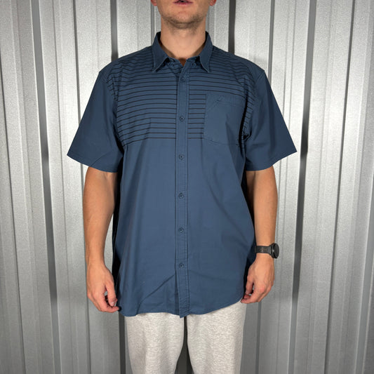 Oakley Blue Stripe Short Sleeve Shirt - 2XL