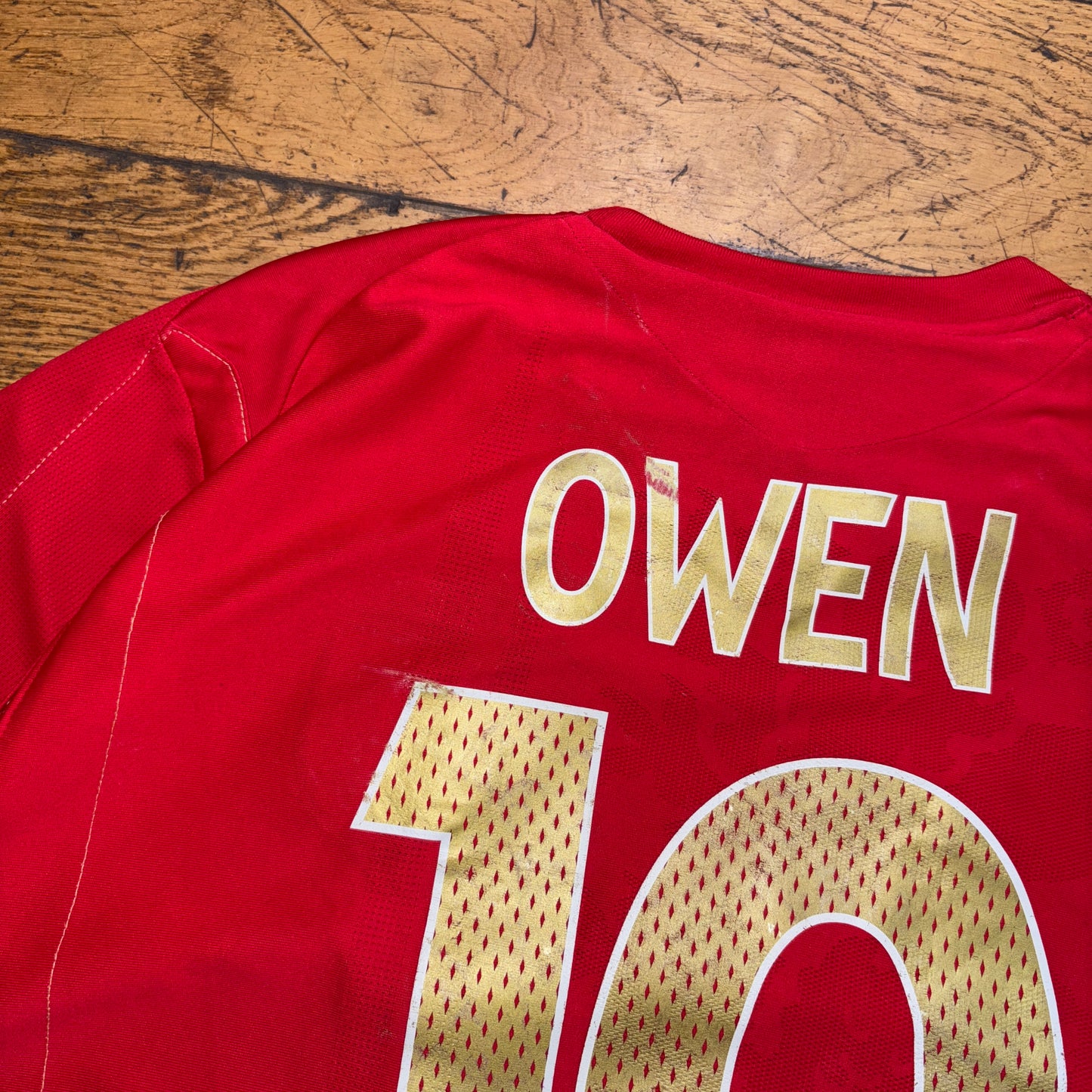 Vintage England Michael Owen Umbro Red Football Shirt Top T-Shirt - XL
