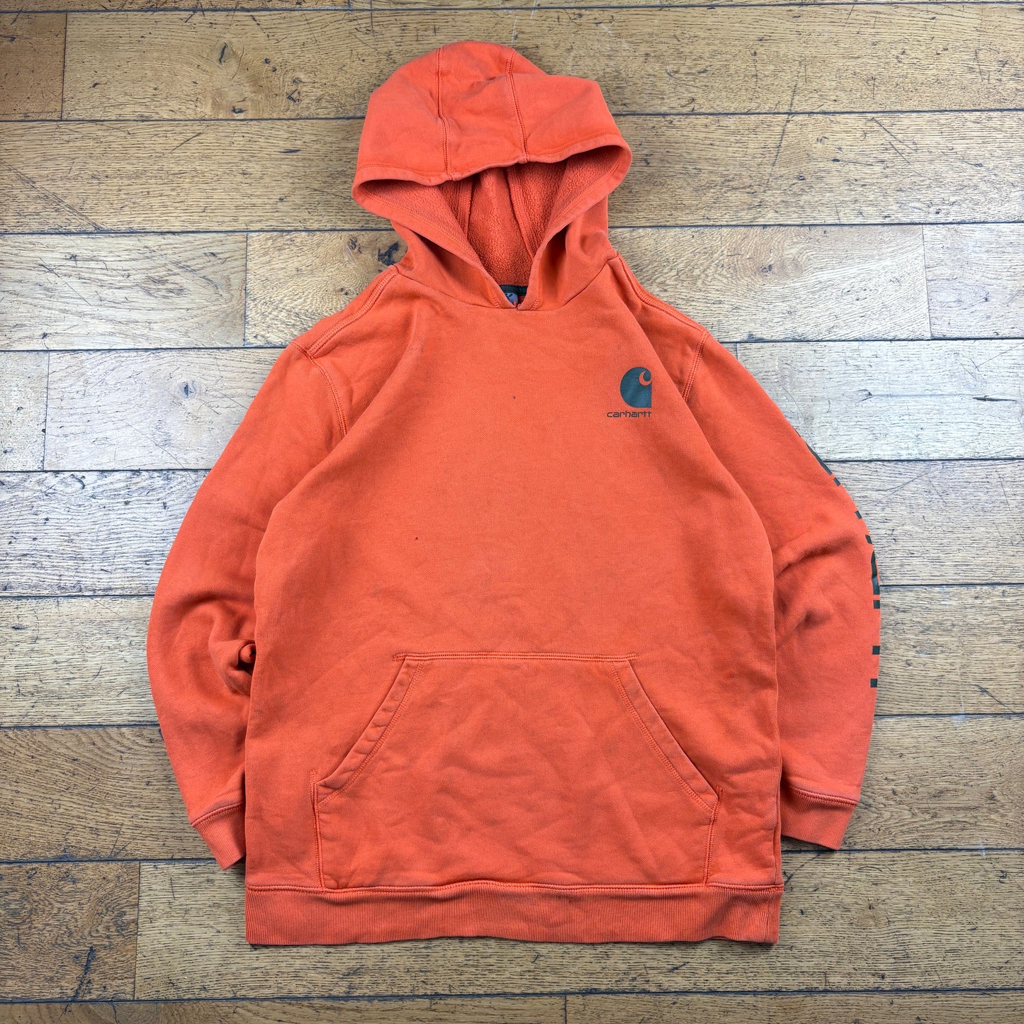 Vintage Carhartt Womens Orange Hoodie Sweatshirt - XL