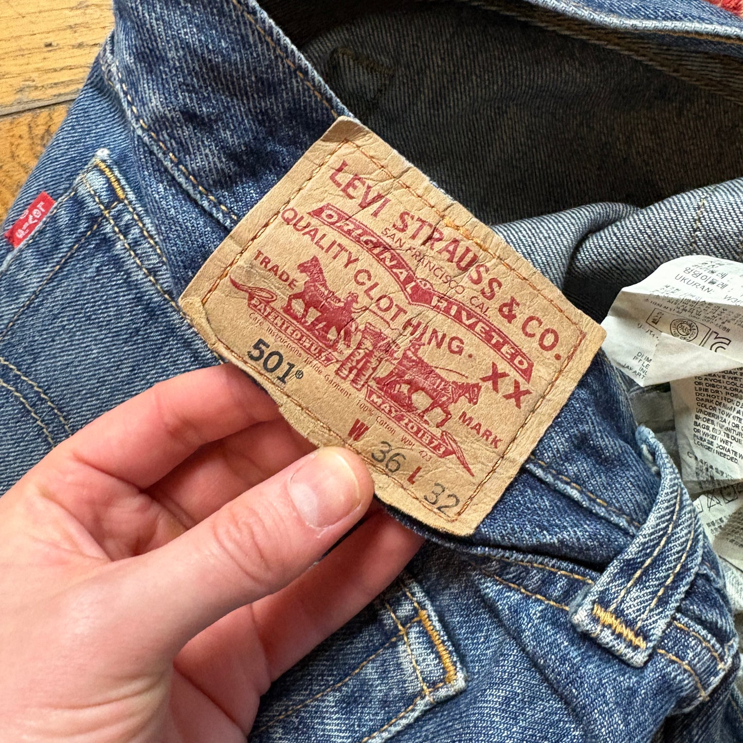 Vintage Levis 501 Straight Blue Denim Jeans - 38S