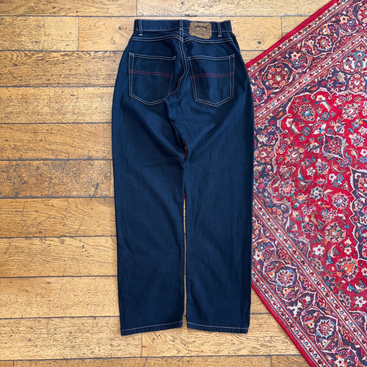 Stussy Black Big Ol' Straight Relaxed Jeans - 26R