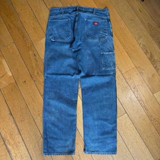 Vintage Dickies Workwear Carpenter Baggy Blue Jeans - 38