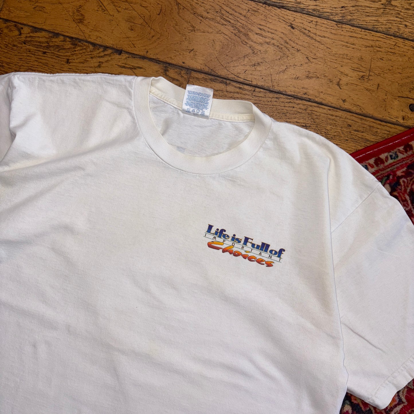 Vintage 1997 Guitar White Graphic T-Shirt - L