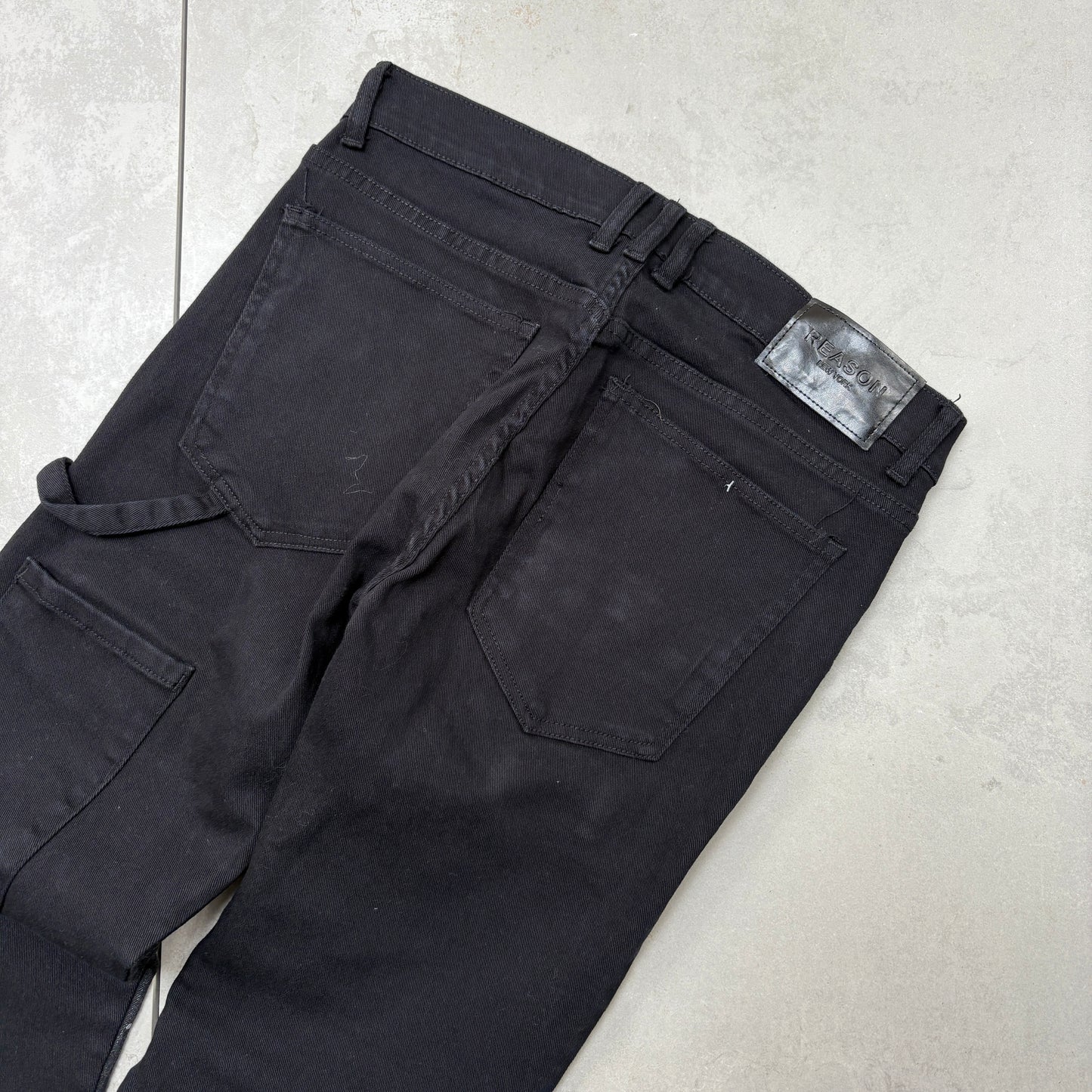 Vintage Black Hip Hop Skinny Carpenter Jeans - 34