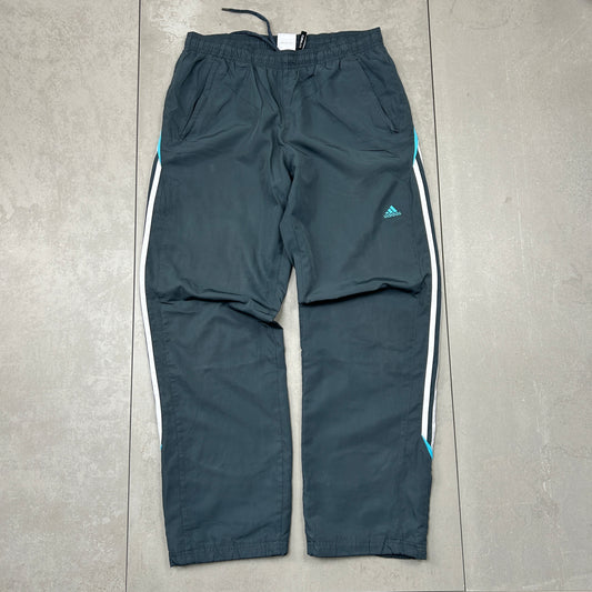 Vintage Adidas Grey Baggy Tracksuit Sweatpants Track Pants Bottoms - M