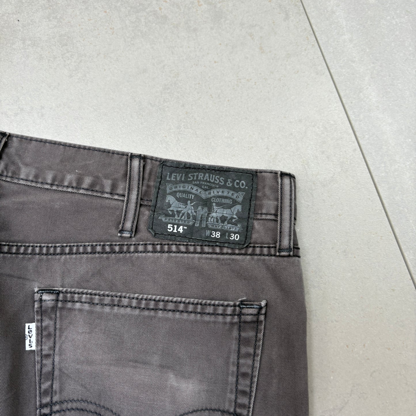 Vintage Levis 514 Straight Grey Denim Jeans - 38