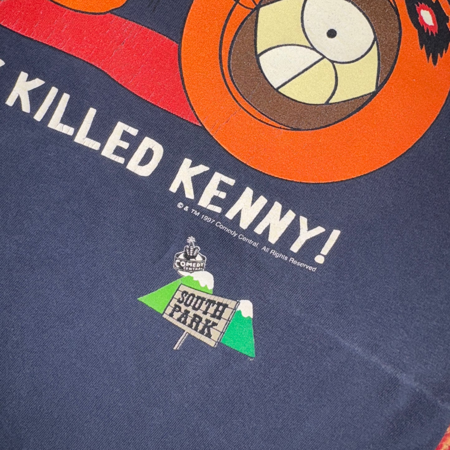 Vintage 1997 South Park Navy They Killed Kenny Single Stitch Graphic T-Shirt - S