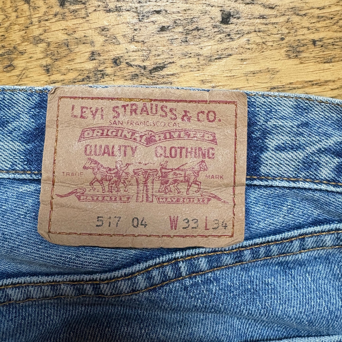 Vintage Levis 517 Slim Straight Blue Denim Jeans - 36L