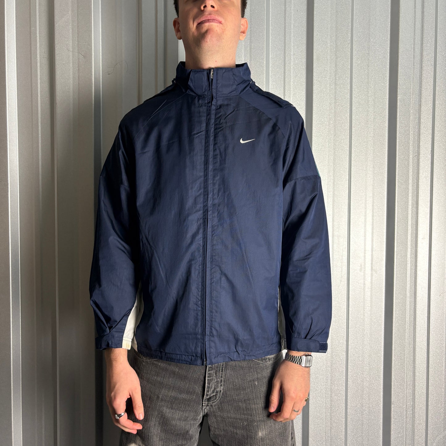 Vintage Nike 00s Y2K Kids Navy Tracksuit Track Shell Jacket - XL Kids