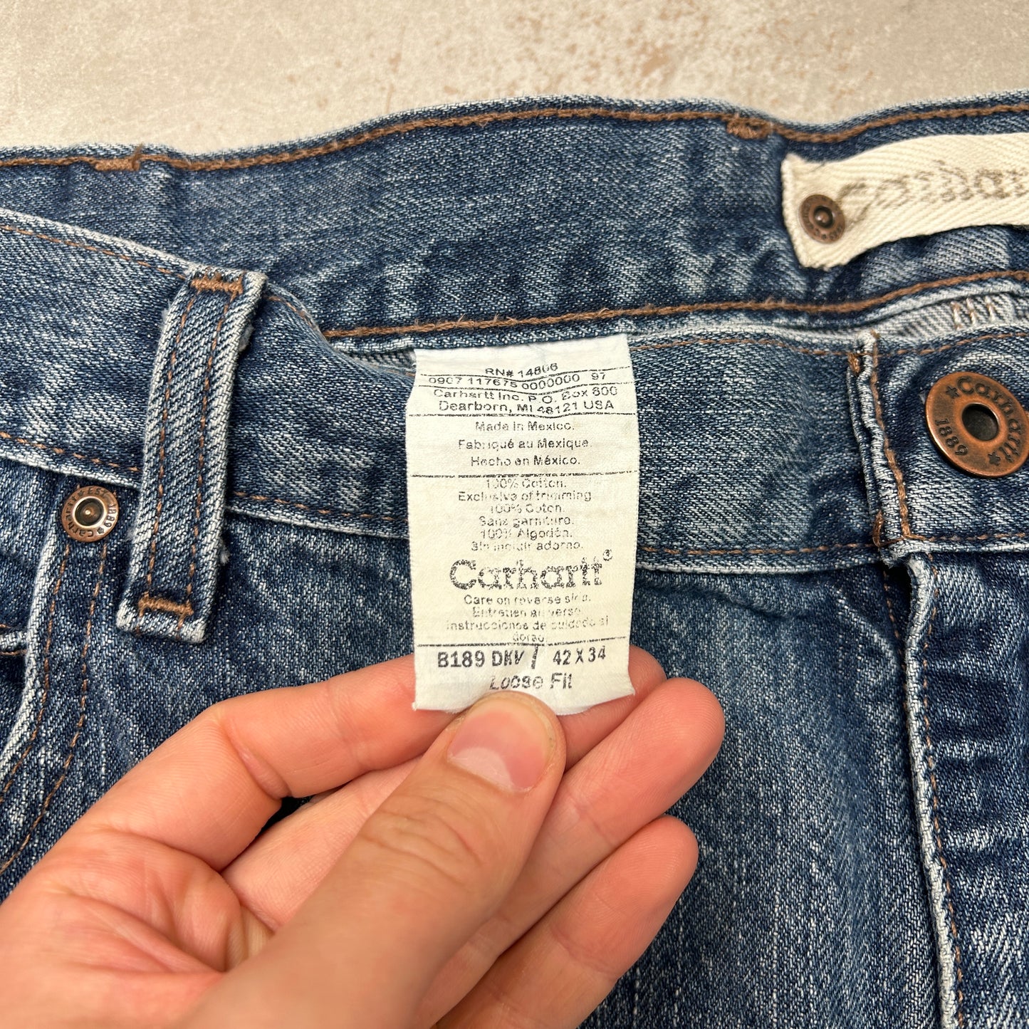 Vintage Carhartt Workwear Baggy Blue Carpenter Shorts - 42