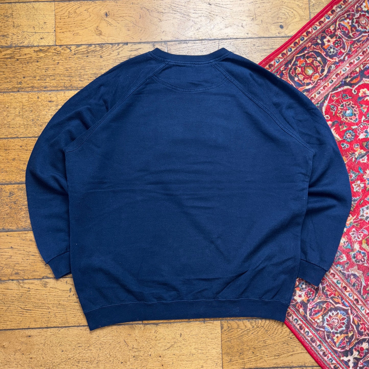 Vintage Champion Navy Boxy Embroidered Sweatshirt - 2XL