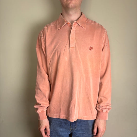 Vintgae Timberland Pink Rugby Polo Shirt - XL