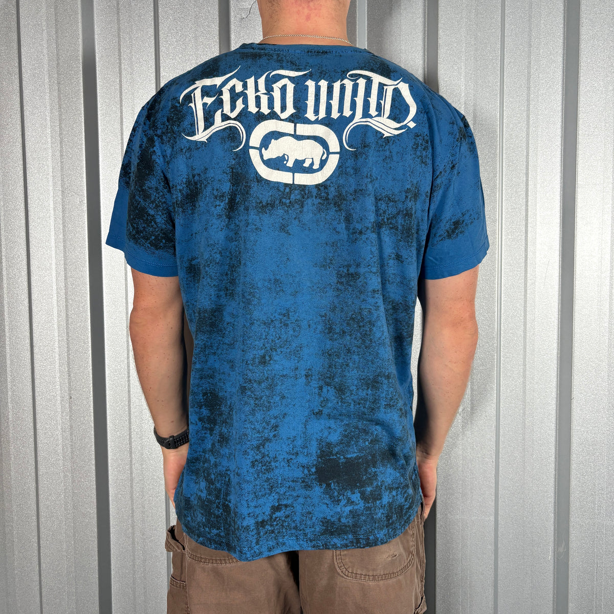 Ecko Unltd Blue Graphic Hip Hop Y2K T Shirt - L