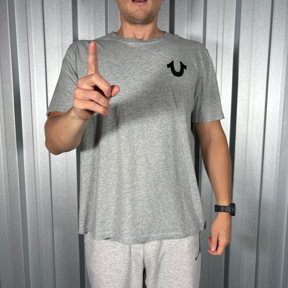 True Religion Y2K Grey T Shirt - L