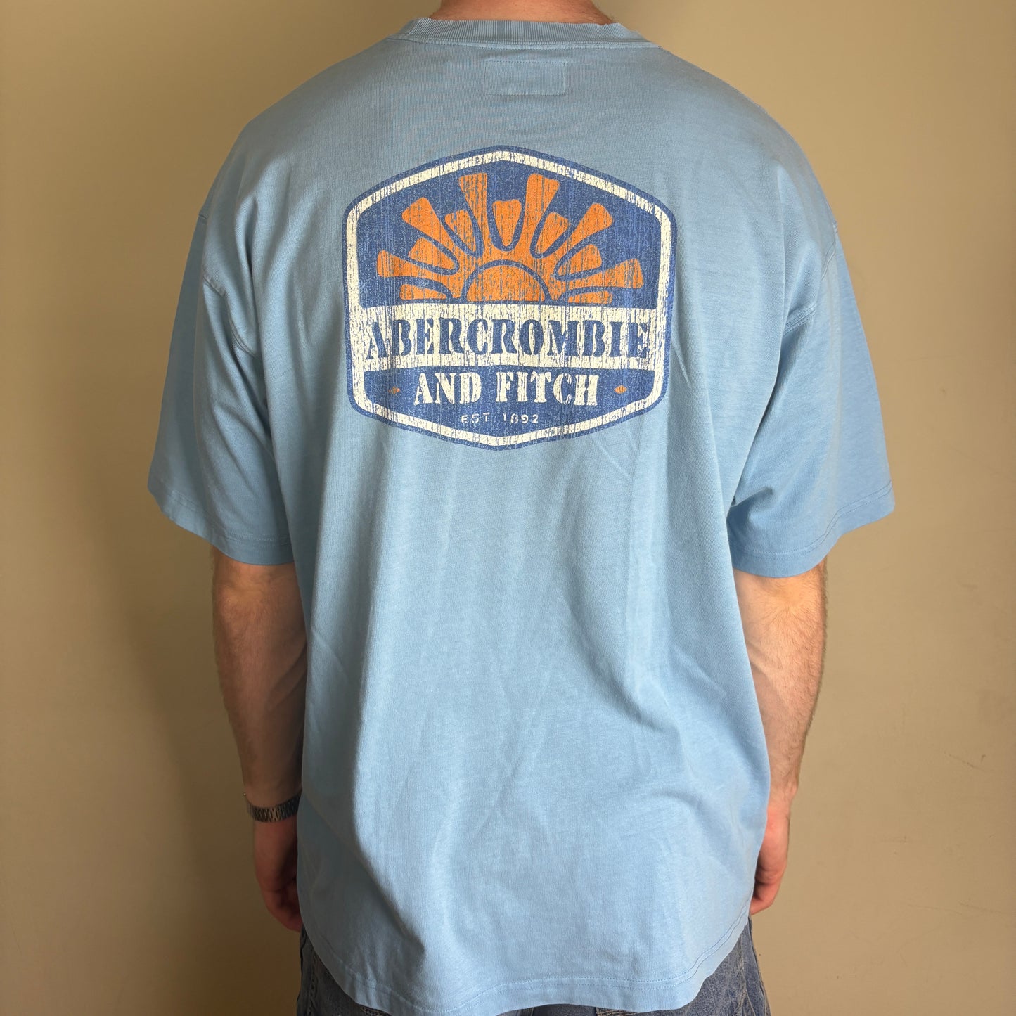 Vintage Abercrombie and Fitch Blue Surfwear Graphic T-Shirt - XL