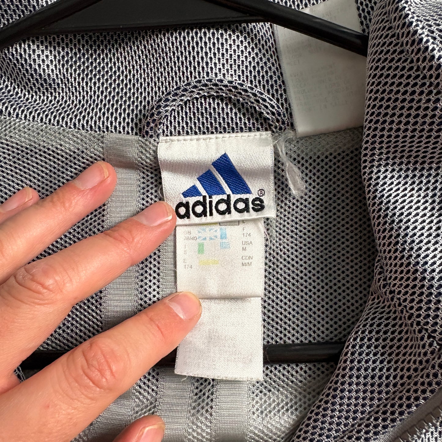 Vintage Adidas 90s Silver Grey Tracksuit Track Jacket - M