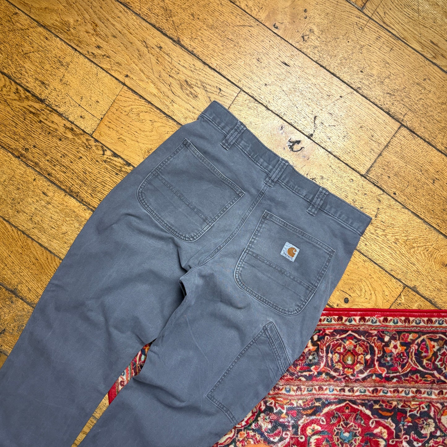 Vintage Carhartt Workwear Carpenter Grey Straight Trousers - 32R