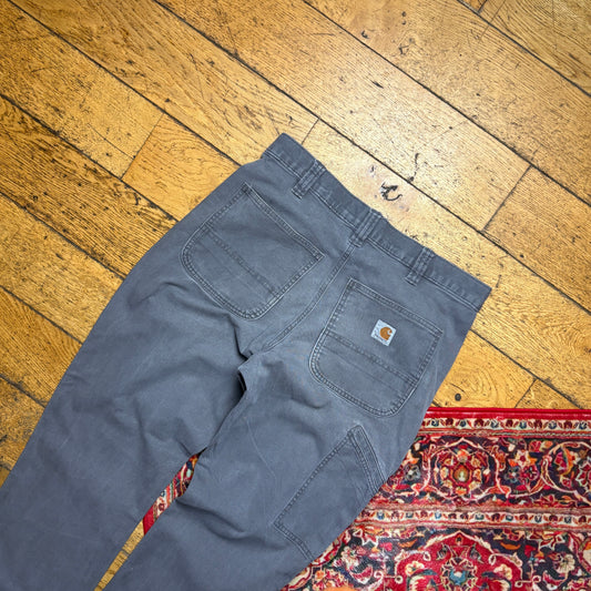Vintage Carhartt Workwear Carpenter Grey Straight Trousers - 32R