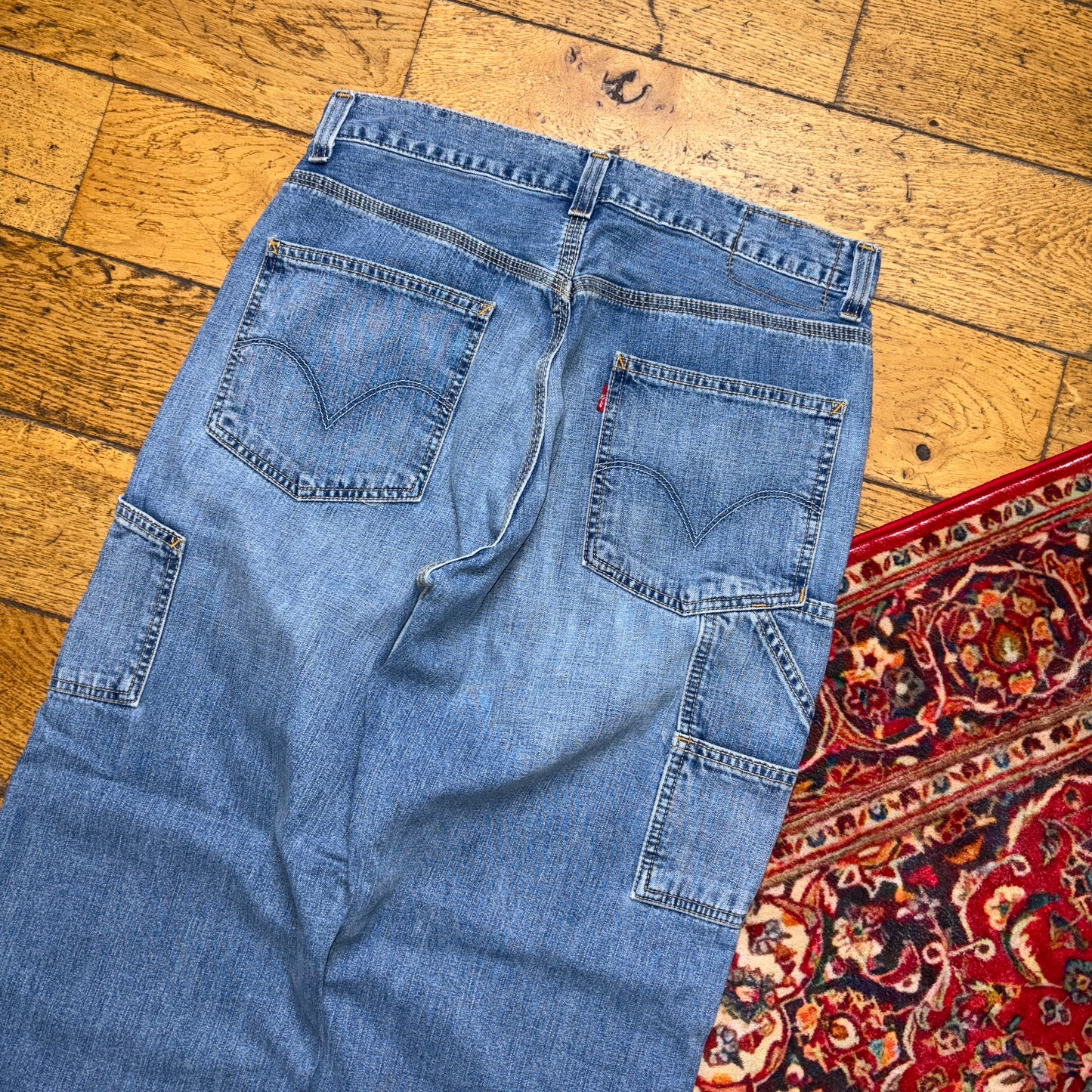 Vintage Levis Blue Carpenter Workwear Baggy Jeans - 32R
