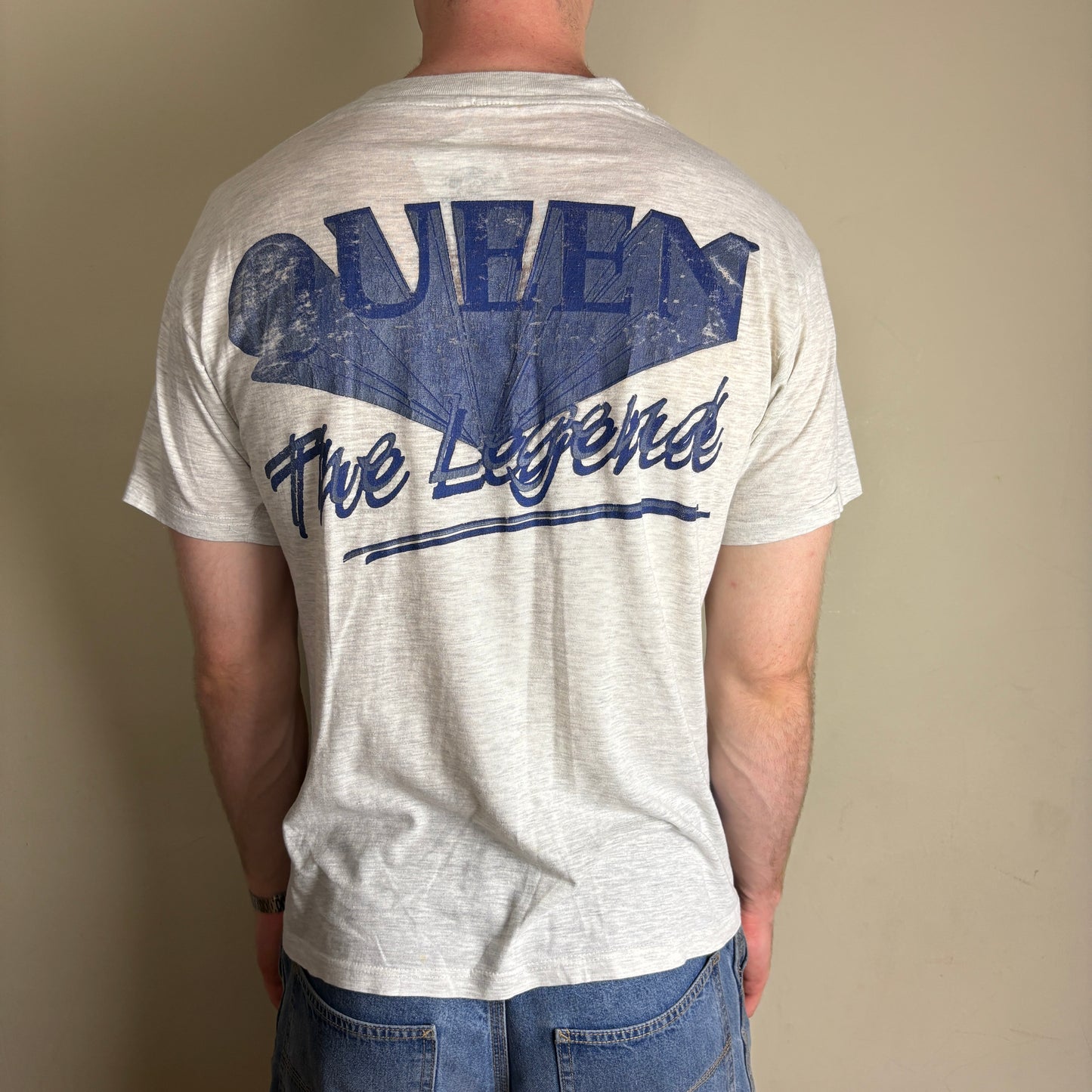 Vintage Queen Freddy Mercury Band Tee Grey Graphic T-Shirt - S
